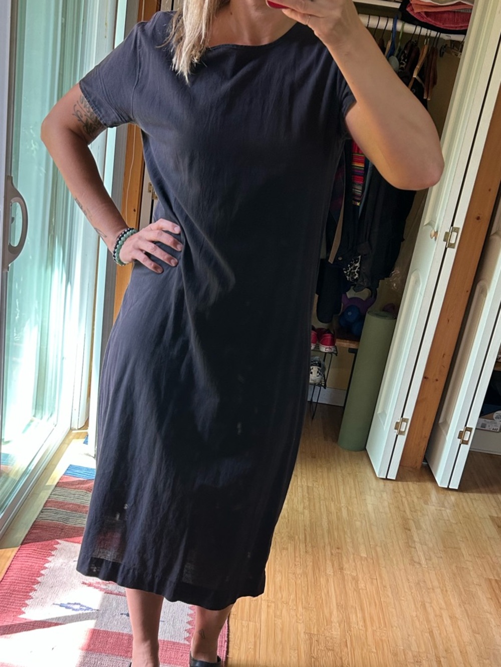 Uzi Nyc Black Cotton Tee Dress View 3